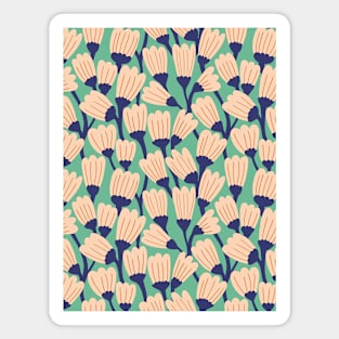 Happy blossom flower pattern in salmon and green Magnet